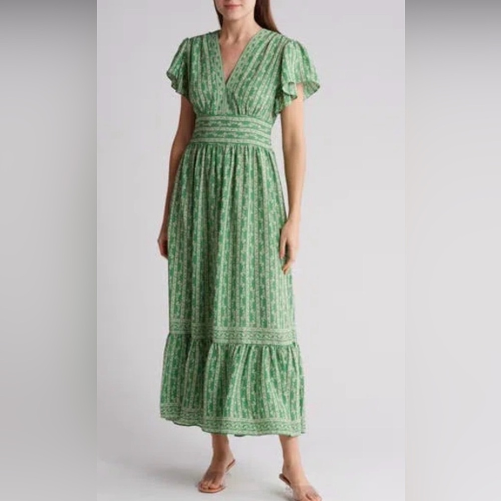 Green Floral Maxi Dress - Max Studio